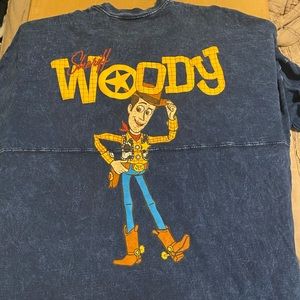 Disney Spirit Jersey Sheriff Woody Sweater Mens Large Sweatshirt Denim Pullover